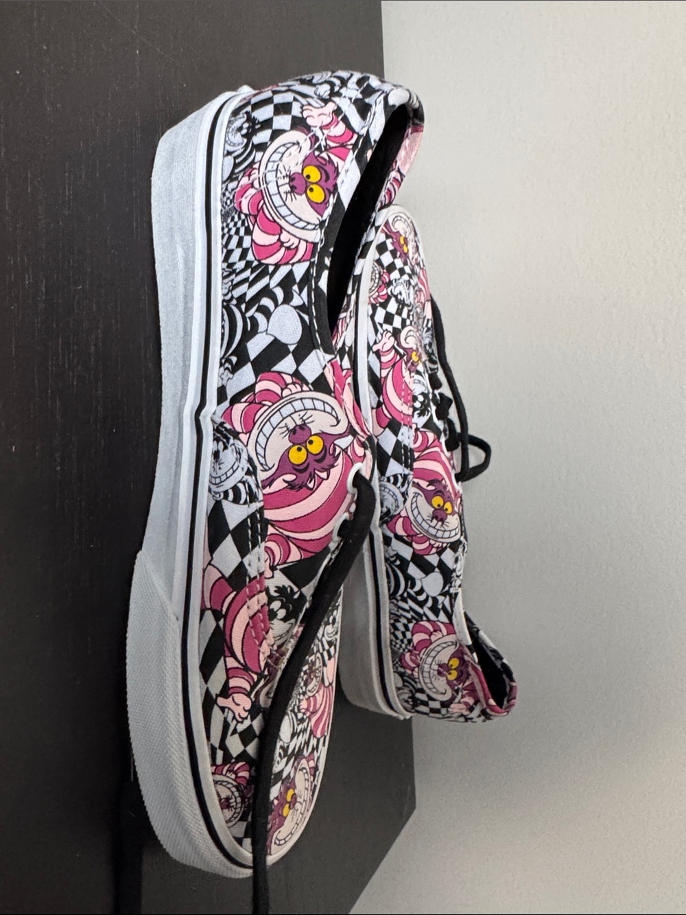Vans Pink & Black Checkerboard Cheshire Cat Sneakers - Picture 6 of 9